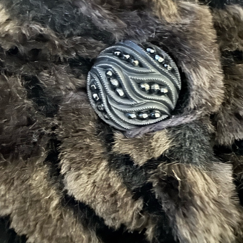 Vintage Boxy Handmade Faux Fur Zebra Print Jacket - Picture 5 of 13